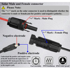zdyCGTime Mâle et Femelle Solaire à DC5521mm Mâle Ligne d'extension,Adaptateur de d'extension pour Solaire et Voiture Cordon de 