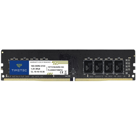 Timetec 16 Go DDR4 2133 MHz (PC4-2133P) PC4-17000 UDIMM RAM de Bureau – Non ECC sans Tampon, 288 Broches, 1,2 V, CL15 Module de