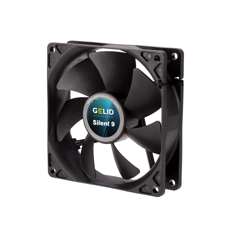 Gelid Solutions Silent 9 Black Ventilateur 92 mm Fonctionnement silencieux Pales de ventilateur optimisées Débit d'air élevé Con Gelid Solutions Silent 9 Black Ventilateur 92 mm Fonctionnement silencieux Pales de ventilateur optimisées Débit d'air élevé Con