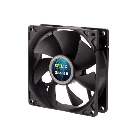 Gelid Solutions Silent 9 Black Ventilateur 92 mm Fonctionnement silencieux Pales de ventilateur optimisées Débit d'air élevé Con
