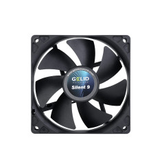 Gelid Solutions Silent 9 Black Ventilateur 92 mm Fonctionnement silencieux Pales de ventilateur optimisées Débit d'air élevé Con
