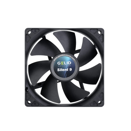 Gelid Solutions Silent 9 Black Ventilateur 92 mm Fonctionnement silencieux Pales de ventilateur optimisées Débit d'air élevé Con