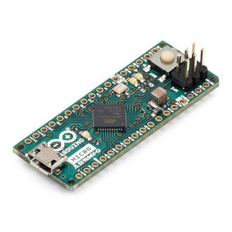 Arduino Micro Without Headers [A000093] - Carte compacte avec microcontrôleur ATmega32U4, sans connecteurs, idéale pour projets 