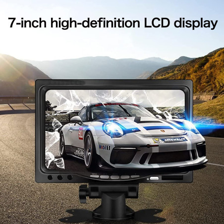 OBEST 7 Pouces Écrans De Caméra De Recul, TFT -LCD Affichage Embarqué,800 * 480 RP,Moniteur Voiture DC12V-24v,AV1/AV2 Commutatio