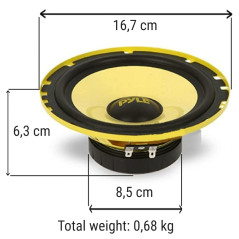 SYSTÈME 2 RUES PYLE PLG6C 6,5" HAUT-PARLEUR DIFFUSANTS DE 400 WATT RMS ET 800 WATT MAX KIT 16,50 CM 165 MM AVEC DU WOOFER, TWEET