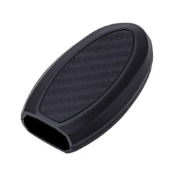 Happyit Clef de Voiture Couverture de Cas Souple en Fibre de Carbone Silicone pour Nissan Teana X-Trail Qashqai Livina Sylphy Ti