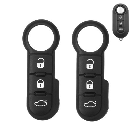 PMELCXD 2 pièces clavier de clé de voiture 3 boutons compatibles avec pour Opel FIAT 500 Ducato Punto Peugeot Boxer Citroen Jump