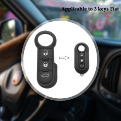 PMELCXD 2 pièces clavier de clé de voiture 3 boutons compatibles avec pour Opel FIAT 500 Ducato Punto Peugeot Boxer Citroen Jump