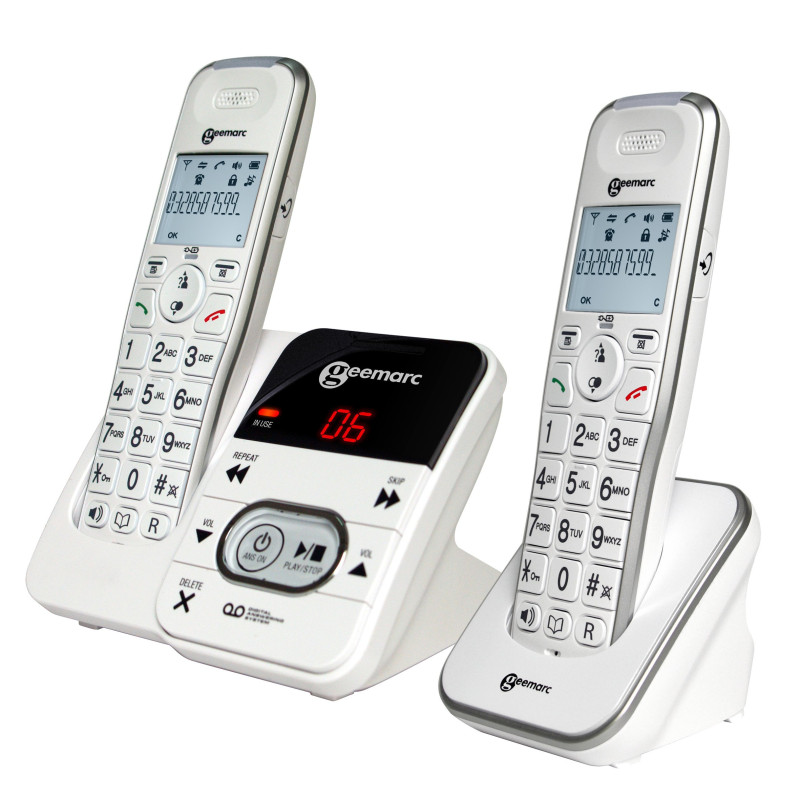 Geemarc Amplidect 295 Duo - Téléphone Amplifié sans Fil et Son Combiné Additionnel avec Répondeur, Sonnerie Puissante et Grosses Geemarc Amplidect 295 Duo - Téléphone Amplifié sans Fil et Son Combiné Additionnel avec Répondeur, Sonnerie Puissante et Grosses