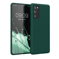 kwmobile Housse Compatible avec Samsung Galaxy S20 FE Coque - Housse de téléphone Protection Souple en Silicone - Vert Bouteille