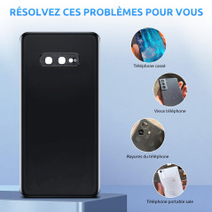 Eonpam Vitre Arrière pour Samsung Galaxy S10e G970 Origine Couvercle Batterie Remplacement avec Lentille de Caméra + Kit Réparat