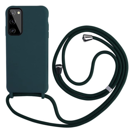 Keteen Collier pour Samsung Galaxy S20 FE Coque Silicone Liquide Bumper Housse Galaxy S20 FE Lanière avec Cordon Réglable Longue