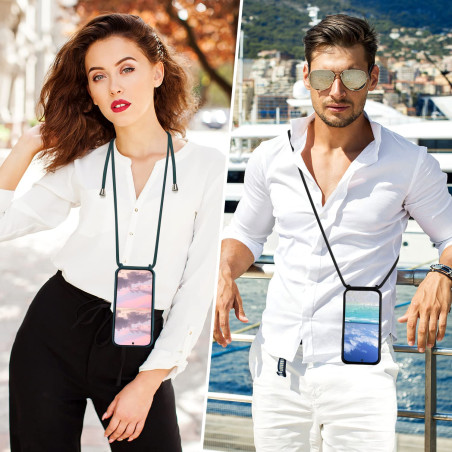 Keteen Collier pour Samsung Galaxy S20 FE Coque Silicone Liquide Bumper Housse Galaxy S20 FE Lanière avec Cordon Réglable Longue