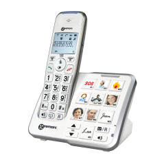 Geemarc Amplidect 295 Photo - Téléphone Fixe Amplifié avec Répondeur, Sonnerie Puissante et Grosses Touches Photo Personnalisabl