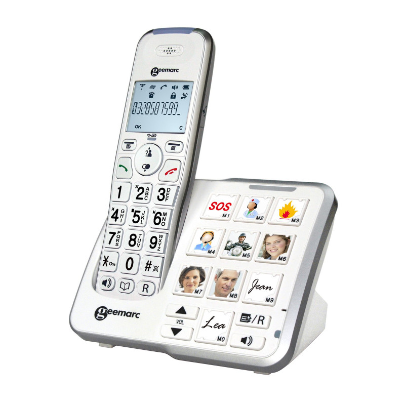 Geemarc Amplidect 295 Photo - Téléphone Fixe Amplifié avec Répondeur, Sonnerie Puissante et Grosses Touches Photo Personnalisabl Geemarc Amplidect 295 Photo - Téléphone Fixe Amplifié avec Répondeur, Sonnerie Puissante et Grosses Touches Photo Personnalisabl