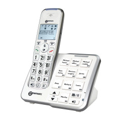 Geemarc Amplidect 295 Photo - Téléphone Fixe Amplifié avec Répondeur, Sonnerie Puissante et Grosses Touches Photo Personnalisabl