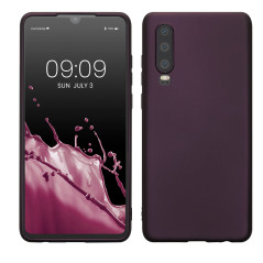 kwmobile Housse Compatible avec Huawei P30 Coque - Housse de téléphone Protection Souple en TPU - Bordeaux métallique