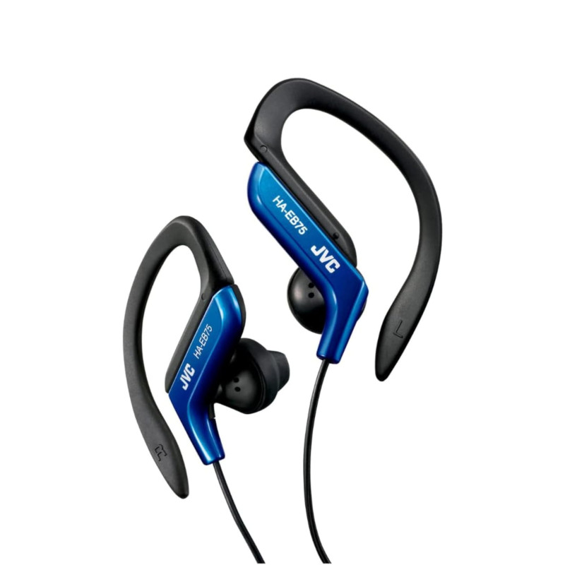 JVC, Ecouteurs Clip Oreille Sport réglable pour Un Ajustement Parfait, HA-EB75-AN-U (Bleu)