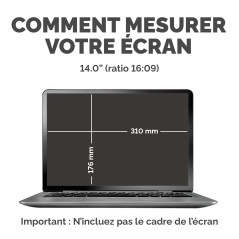 Fellowes Filtre de confidentialité PrivaScreen™ - Protection d’écran pour ordinateur portable 14,0 pouces (format 16:9, 310 x 17