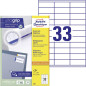 Avery 3300 Etiquettes Autocollantes Multi-usages (33 par Feuille) - 70x25,4mm - Impression Laser - Jet d'Encre - Blanc (3421) Avery 3300 Etiquettes Autocollantes Multi-usages (33 par Feuille) - 70x25,4mm - Impression Laser - Jet d'Encre - Blanc (3421)