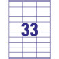 Avery 3300 Etiquettes Autocollantes Multi-usages (33 par Feuille) - 70x25,4mm - Impression Laser - Jet d'Encre - Blanc (3421) Avery 3300 Etiquettes Autocollantes Multi-usages (33 par Feuille) - 70x25,4mm - Impression Laser - Jet d'Encre - Blanc (3421)
