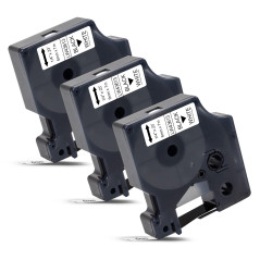 Labelwell 3x 6mm x 7m Compatible Ruban Remplacement pour Dynmo D1 43613 S0720780 Noir sur Blanc pour Dynmo LM LabelManager 160 2