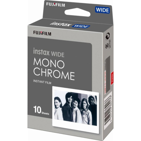 instax 16564101 Fujifilm Wide Pack de 10 Film Monochrome