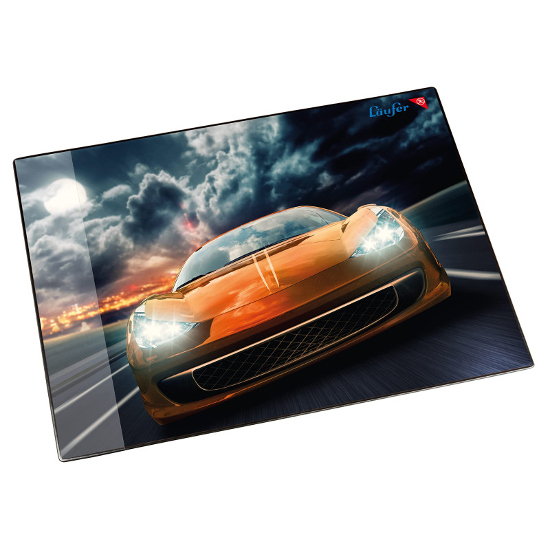 Läufer 46658 sous-main avec motif voiture de course, 40x53 cm, sous-main antidérapant pour des enfants avec une poche de côté tr Läufer 46658 sous-main avec motif voiture de course, 40x53 cm, sous-main antidérapant pour des enfants avec une poche de côté tr