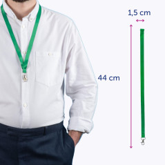 Avery – Lot de 10 tours de cou vert fabriqué à partir de plastique reconditionnés avec mousqueton en métal 44 x 1,5 cm – tours d