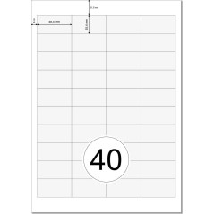 Printation Étiquettes Autocollantes 48,5 x 25,4 mm, 4000 Étiquettes d'Adresse, 40 Autocollant par Feuille, Feuille Autocollante 