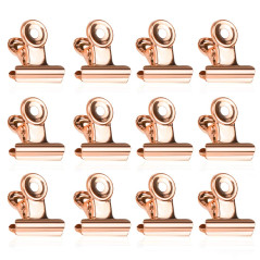Petits Trombones de Bouledogue, 50pcs Bulldog Trombones, 22mm Pinces de Papier, Or Rose Metal Binder Clips pour Photos, Food Sna