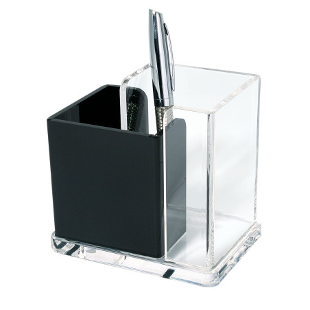 Wedo Acryl Exklusiv 0606001 Pot à crayons Transparent/Noir