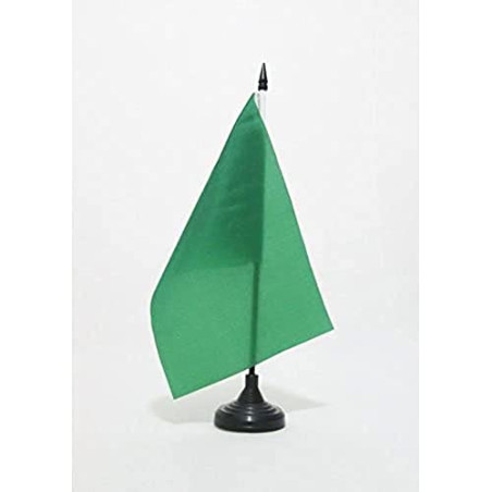 AZ FLAG - Drapeau De Table Commissaire de course Vert 21x14 cm - Petit Drapeau Fin De La Zone De Danger De Bureau 100% Polyester