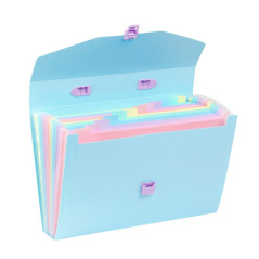 Viquel - Trieur Valisette A4 avec 12 Compartiments Rainbow Pastel Bleu