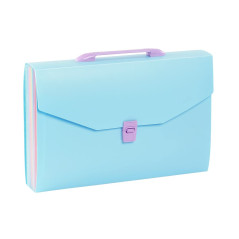 Viquel - Trieur Valisette A4 avec 12 Compartiments Rainbow Pastel Bleu