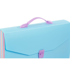 Viquel - Trieur Valisette A4 avec 12 Compartiments Rainbow Pastel Bleu