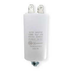 DL-pro Condensateur universel 14 µF 450 V Ø 35 x 65 mm avec connecteurs AMP 6,3 mm et vis de fixation M8 CBB60 pour appareils él
