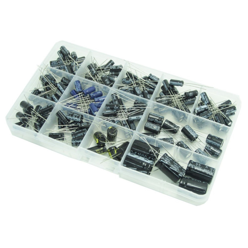 WINGONEER Condensadores 13 Valores Total 200 PCS 0.47uF a 1000uF Capacitadores Electrolíticos Kit de Surtido WINGONEER Condensadores 13 Valores Total 200 PCS 0.47uF a 1000uF Capacitadores Electrolíticos Kit de Surtido