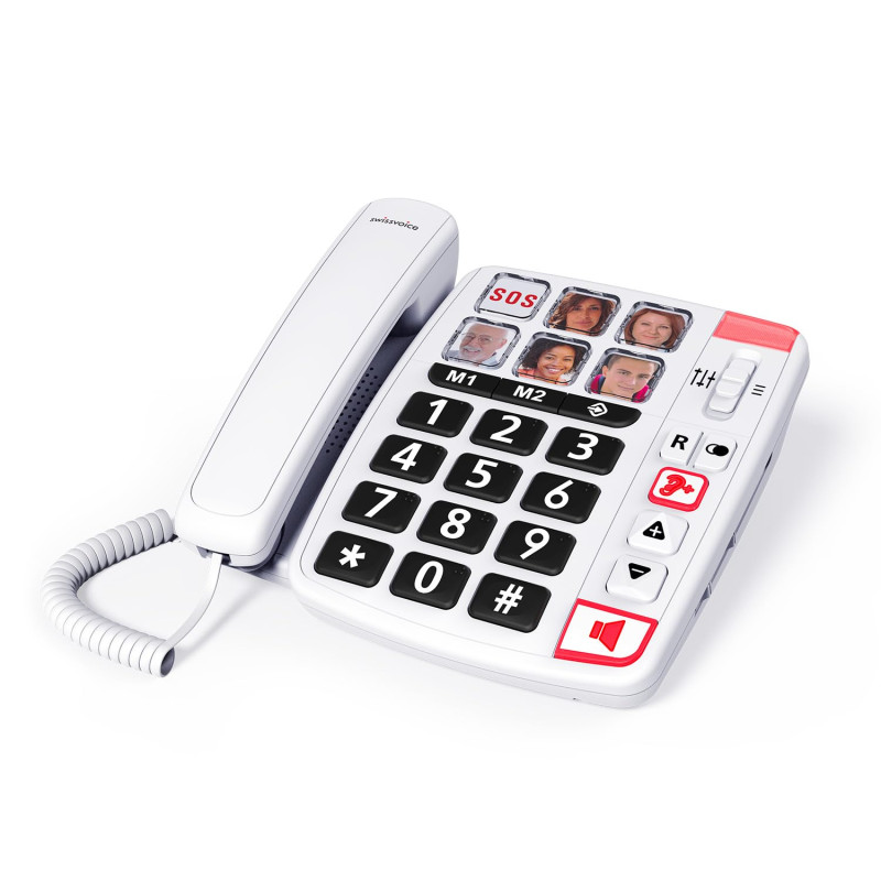SWISSVOICE - Xtra 1110 - Téléphone Fixe Filaire - Larges Touches - 6 Touches Mémoires Avec Photo - Sonneries Extra Fortes - Indi SWISSVOICE - Xtra 1110 - Téléphone Fixe Filaire - Larges Touches - 6 Touches Mémoires Avec Photo - Sonneries Extra Fortes - Indi