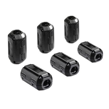 Aiqeer 6 Pièces Ferrite Anneau Noyau Set, Anneau Ferrite à Clipser, EMI RFI Bruit Suppresseur Câble Clip, Filtre Haute Fréquence