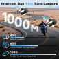 Moman Intercom Moto Duo pour 2 Casque - Audio-Multitâche, H2S Communication Système 1000M ENC&DSP&CVC Réduction de Bruit Kit Mai Moman Intercom Moto Duo pour 2 Casque - Audio-Multitâche, H2S Communication Système 1000M ENC&DSP&CVC Réduction de Bruit Kit Mai