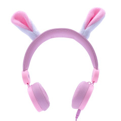KIDYWOLF Casque Audio Enfant permettant de Partager sa Musique avec Un Volume limité de 85dB (Lapin)