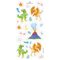 Faber-Castell 110922 - Set de crayons de couleur Jumbo Dino, 10 pièces, incassable, y compris 2 crayons métalliques et un autoco