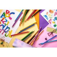 Faber-Castell 201540 - Set de crayons de couleur pour enfants et adultes, 24 pièces, triangulaires, incassables, comprenant 4 co