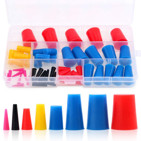 Glarks Kit assorti de bouchons coniques en caoutchouc silicone pour masquer les trous lors du revêtement en poudre, de la peintu
