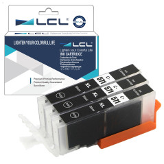 LCL Cartouche d'encre Compatible CLI-571 CLI-571XL CLI-571XLBK (3Noir) Remplacement pour Canon PIXMA TS5050 TS5051 TS5053 TS5055
