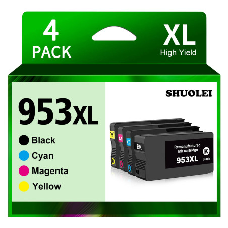 SHUOLEI 953XL Cartouches d'encre Compatibles avec HP 953 953XL Multipack pour OfficeJet Pro 7720 7730 7740 8210 8218 8710 8715 8