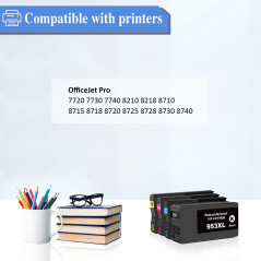 SHUOLEI 953XL Cartouches d'encre Compatibles avec HP 953 953XL Multipack pour OfficeJet Pro 7720 7730 7740 8210 8218 8710 8715 8