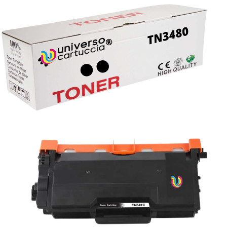 universocartuccia® tn3480 Toner Compatible Haute Capacité, jusqu'à 8000 Pages pour imprimantes hll5000d, hll5100dn, hll5200dw, h