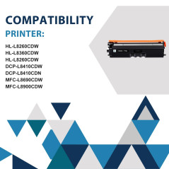 4-Pack TN421 TN423 Compatible Cartouche de Toner pour TN-421 Toner pour Brother MFC-L8690CDW HL-L8260CDW HL-L8360CDW HL-L8260CDW